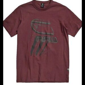 G-Star Raw Perspective Logo Port Red Short Sleeve Cotton Tee Men’s Medium NWT